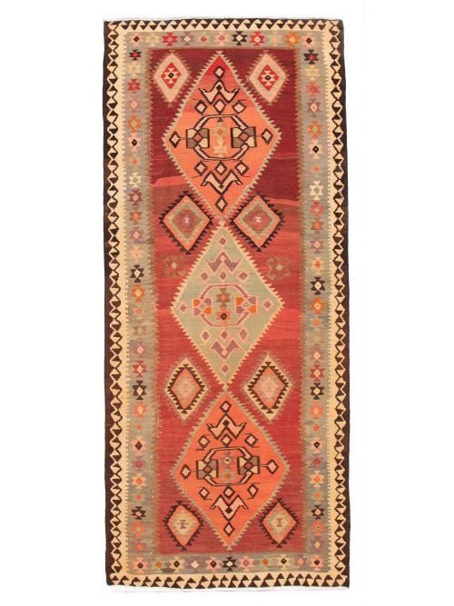 Persian Style 5'8" x 13'3" Flat-Weave Wool Kilim 