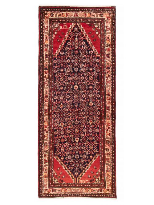 Persian Hosseinabad 3'7" x 8'10" Hand-knotted Wool Rug 