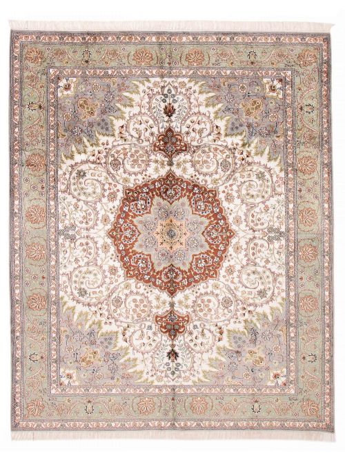 Chinese 300L Silk 8'0" x 9'11" Hand-knotted Silk Rug 