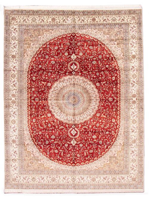 Chinese 300L Silk 9'0" x 11'9" Hand-knotted Silk Rug 