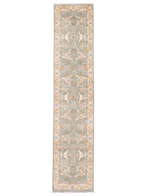 Indian Royal Oushak 2'7" x 11'9" Hand-knotted Wool Rug 