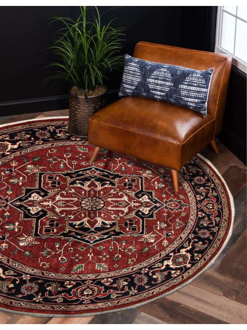 Indian Serapi Heritage 8'0" x 8'0" Hand-knotted Wool Rug 