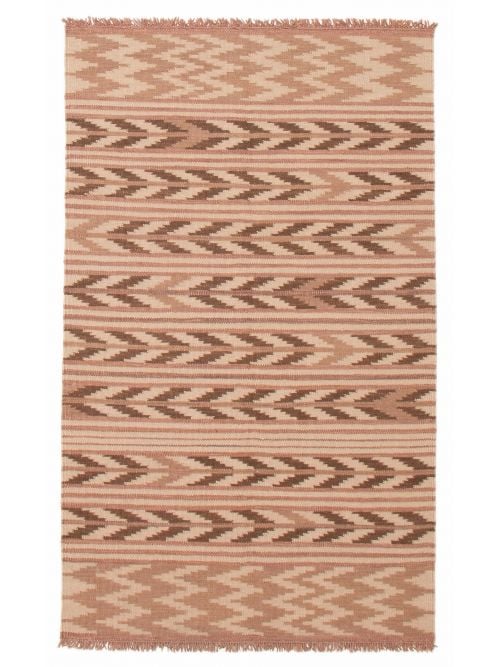Indian Marrakech 5'1" x 8'1" Flat-Weave Hemp, Jute & Leather Kilim 
