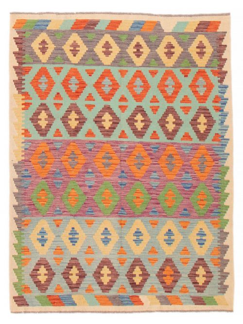 Kilim vif et coloré 4'11" x 6'5" en laine
