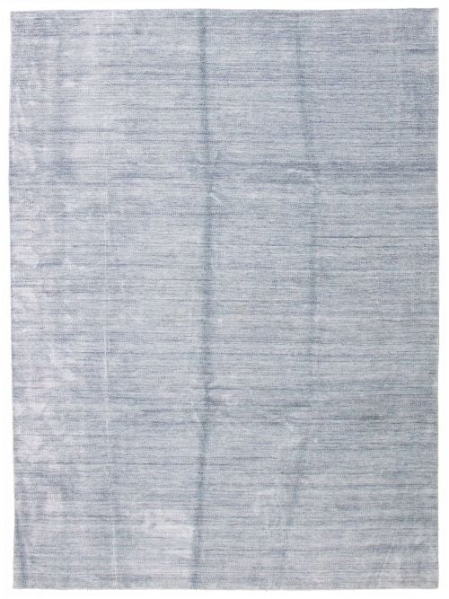 Indian Silk Shadow 9'1" x 12'1" Hand Loomed Viscose & Wool Rug 