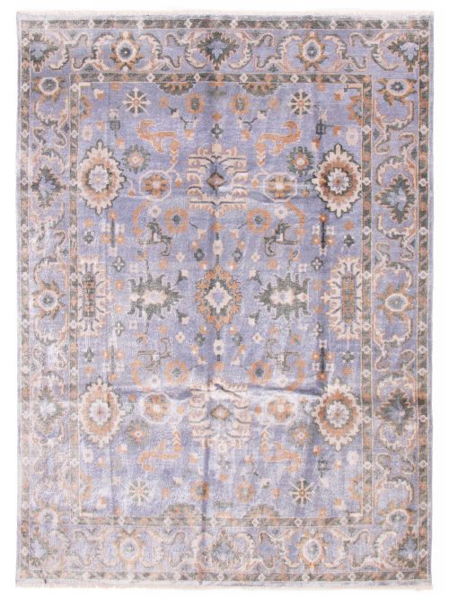 Indian Jules Oushak 8'10" x 12'0" Hand-knotted Silk Rug 