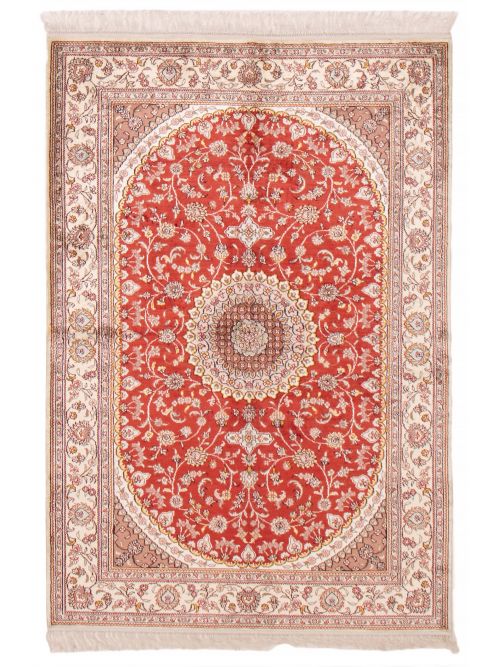 Chinese 300L Silk 4'1" x 6'0" Hand-knotted Silk Rug 