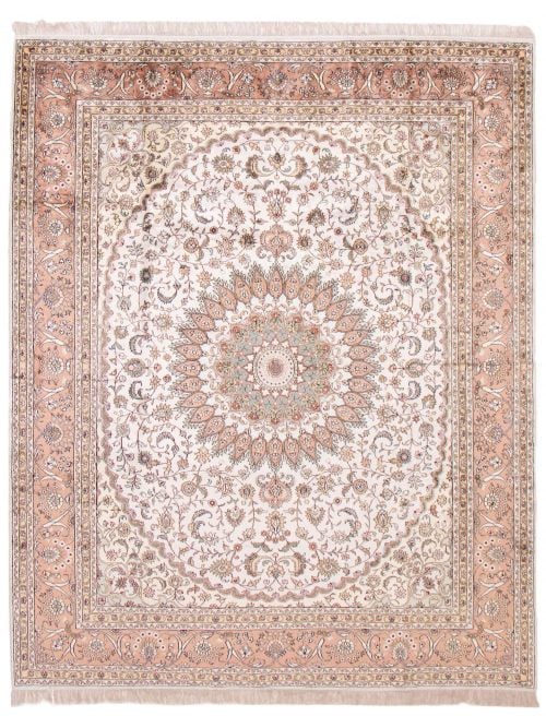 Chinese 300L Silk 7'11" x 9'11" Hand-knotted Silk Rug 