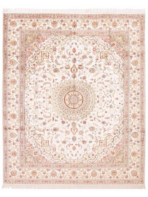 Chinese 300L Silk 7'11" x 9'9" Hand-knotted Silk Rug 