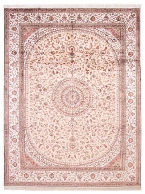 Chinese 300L Silk 8'11" x 11'10" Hand-knotted Silk Rug 