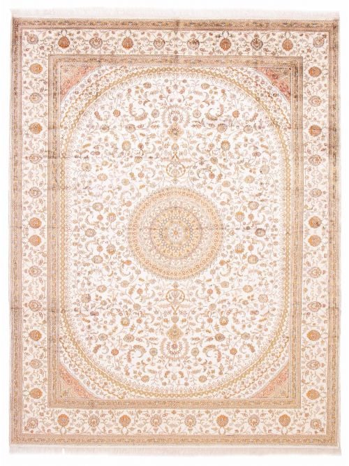 Chinese 300L Silk 8'11" x 11'11" Hand-knotted Silk Rug 