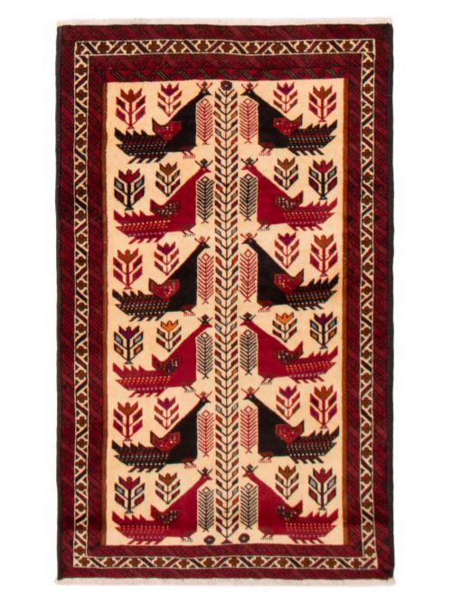 Hand Knotted Afghani Wool Baluch Runner Rug With Rug Pad 2x7 Ft