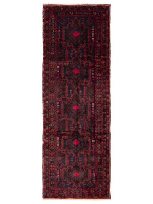 Afghan Teimani 3'8" x 10'7" Hand-knotted Wool Rug 