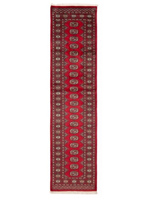 Pakistani Finest Peshawar Bokhara 2'7" x 10'2" Hand-knotted Wool Rug 