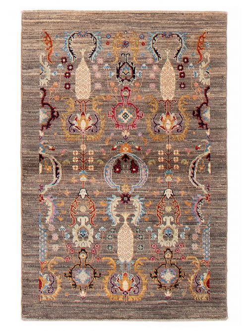 Afghan Uzbek Ghazni 3'2" x 4'8" Hand-knotted Wool Rug 