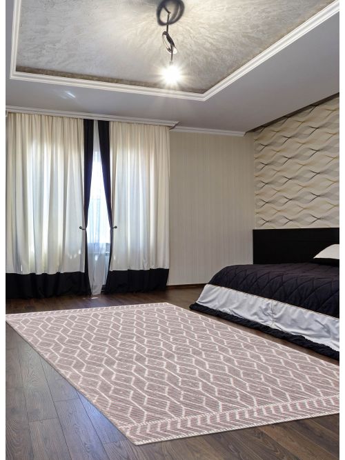 Indian Sienna Braid weave Wool Rug, 185 x 277 cm