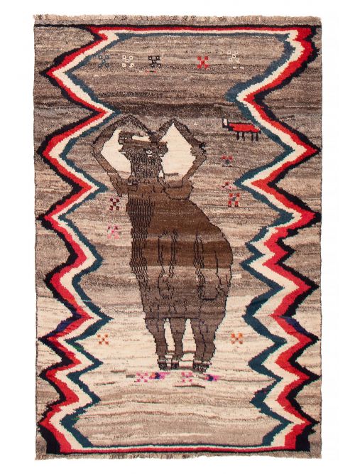 Indian Kashkuli Gabbeh 4'7" x 7'0" Hand-knotted Wool Rug 