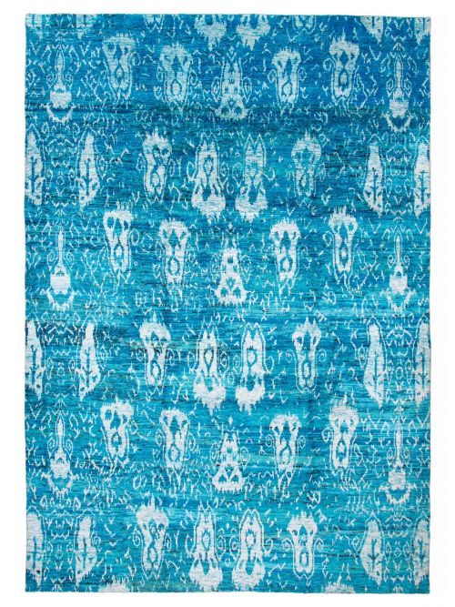 Indian Sari Silk 9'9" x 13'8" Hand-knotted Silk Rug 