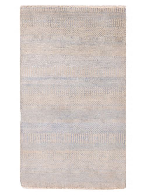Indian Silk Shadow 3'0" x 5'1" Hand-knotted Wool & Silk Blend Rug 