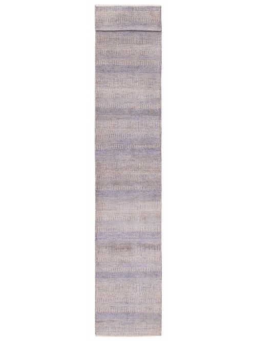 Indian Silk Shadow 2'8" x 14'11" Hand-knotted Silk & Wool Rug 