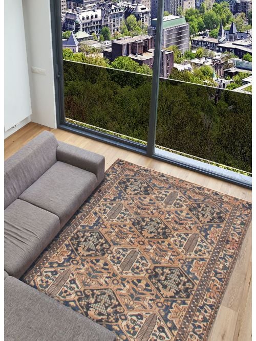 Persian Style 4'11" x 6'5" Hand-knotted Wool Rug 