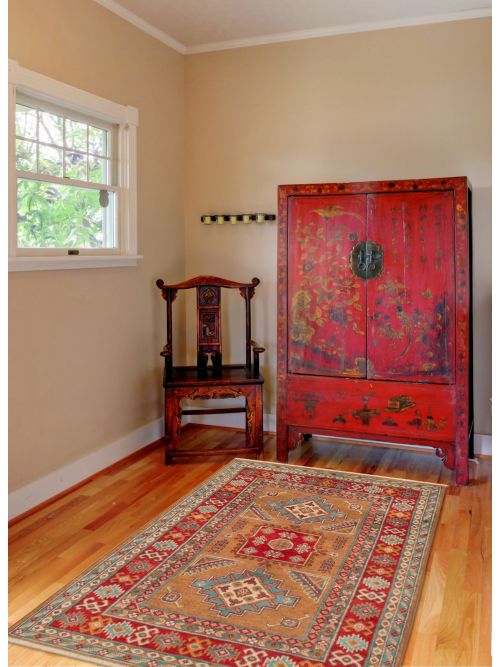 Afghan Uzbek Ghazni 3'2" x 4'10" Hand-knotted Wool Rug 