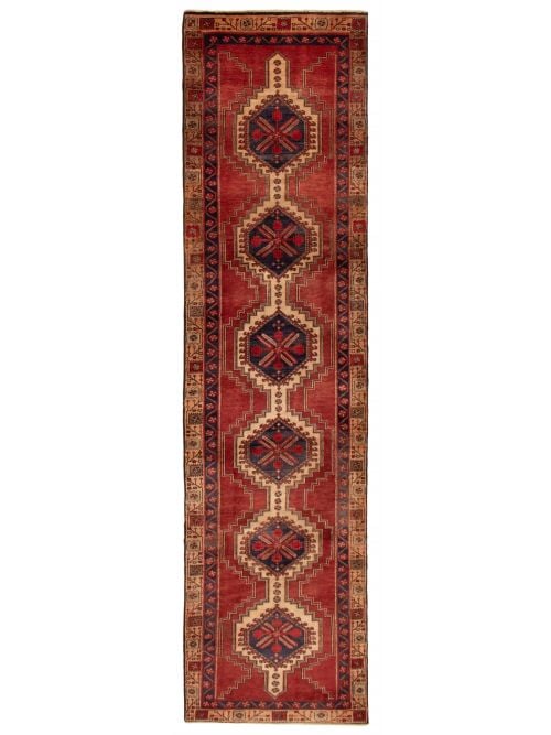 Persian Style 3'2" x 12'6" Hand-knotted Wool Rug 
