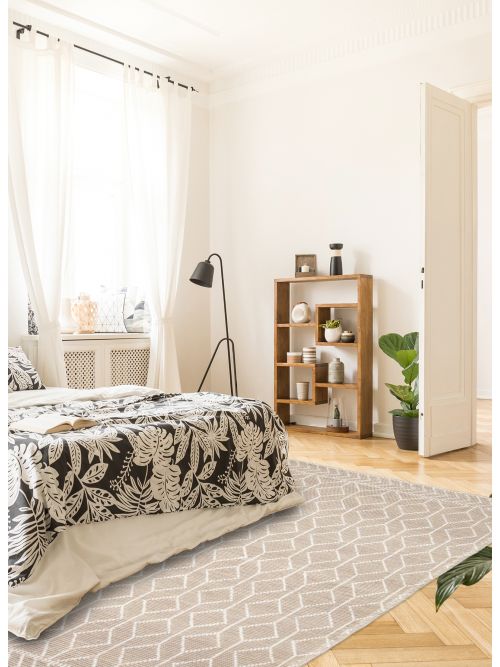 Indian Sienna Braid weave Wool Rug, 185 x 277 cm