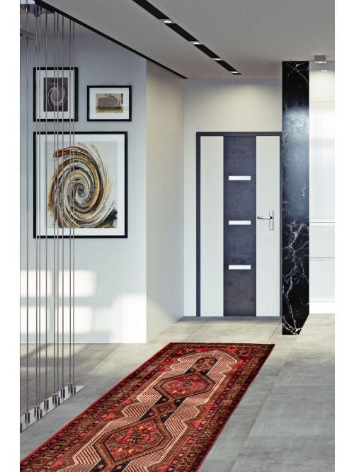Persian Style 3'7" x 13'4" Hand-knotted Wool Rug 