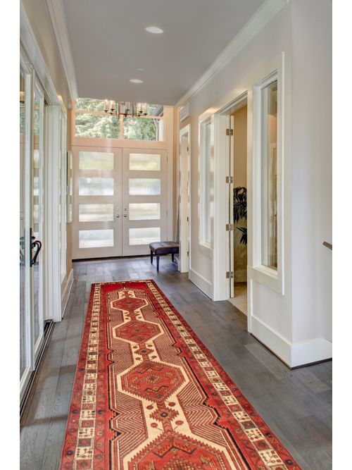 Persian Style 3'3" x 13'0" Hand-knotted Wool Rug 