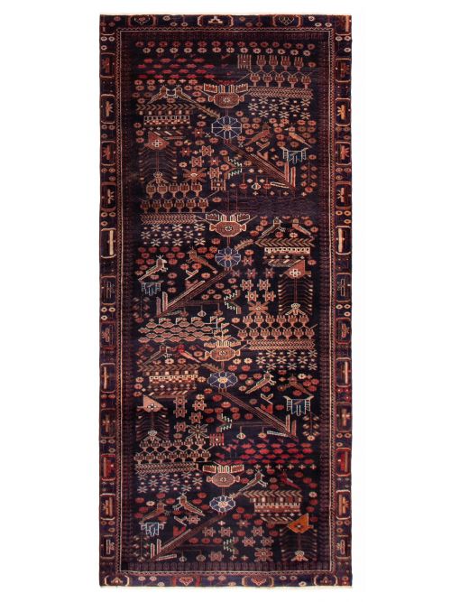 Persian Style 3'10" x 8'11" Hand-knotted Wool Rug 