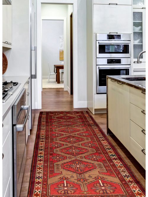 Persian Style 3'7" x 13'8" Hand-knotted Wool Rug 