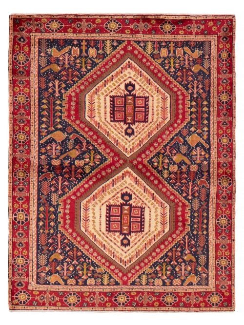 Persian Style 4'9" x 6'5" Hand-knotted Wool Rug 