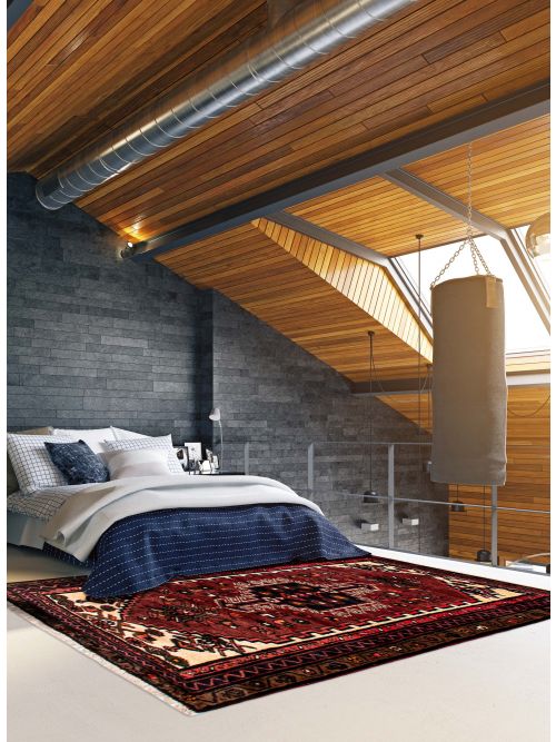 Persian Style 3'3" x 4'10" Hand-knotted Wool Rug 