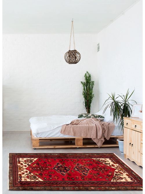 Persian Style 3'4" x 4'7" Hand-knotted Wool Rug 