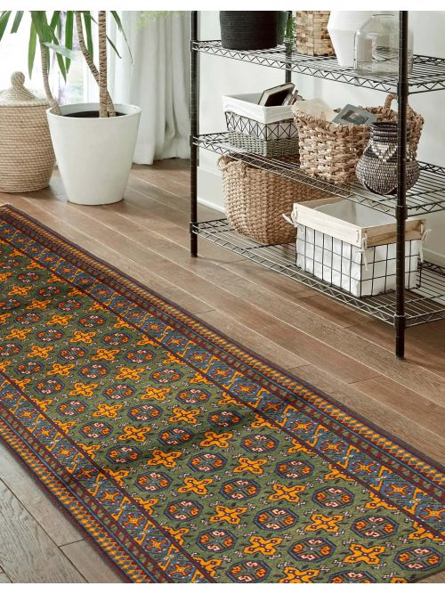 Afghan Finest Kargahi 2'9" x 9'9" Hand-knotted Wool Rug 