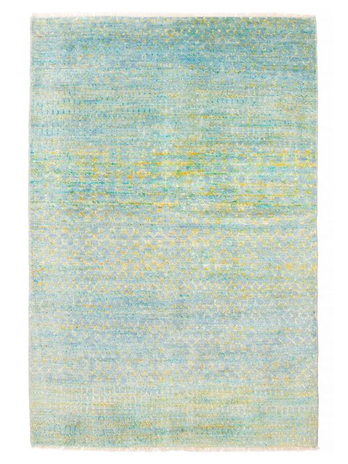 Indian Silk Shadow 4'0" x 6'1" Hand-knotted Viscose & Wool Rug 