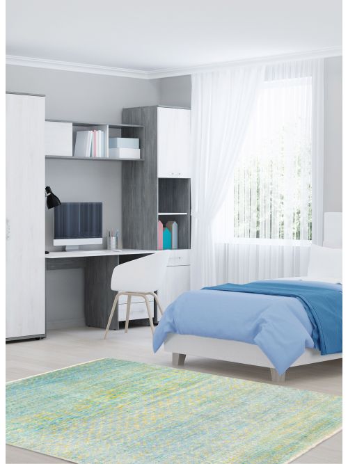 Indian Silk Shadow 4'0" x 6'1" Hand-knotted Viscose & Wool Rug 