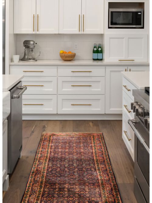 Persian Style Hand-knotted Wool Runner Rug, 104 x 310 cm