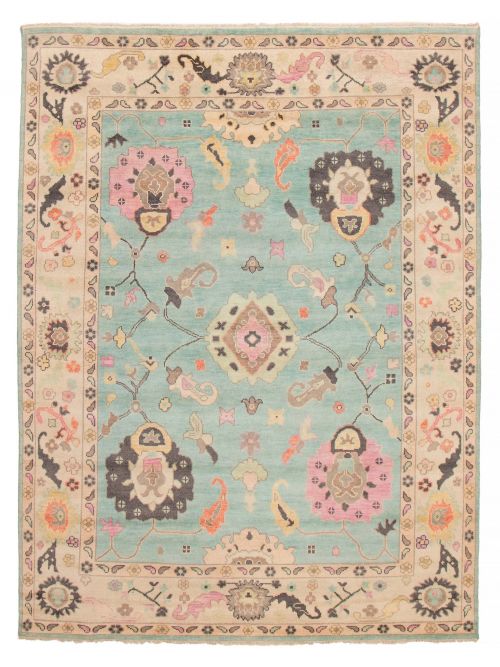Indian Modern Oushak Hand-knotted Wool Rug, 264 x 361 cm