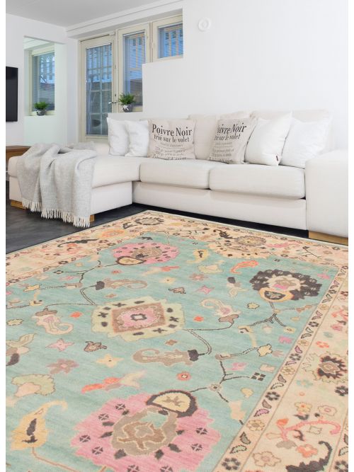 Indian Modern Oushak Hand-knotted Wool Rug, 264 x 361 cm