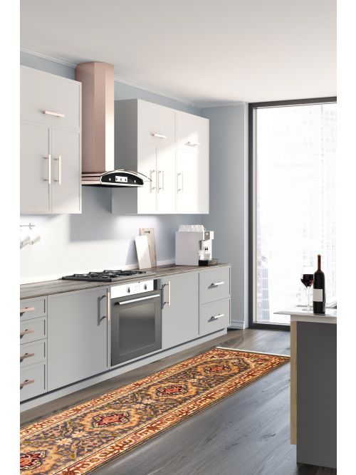 Indian Serapi Heritage Hand-knotted Wool Runner Rug, 74 x 292 cm