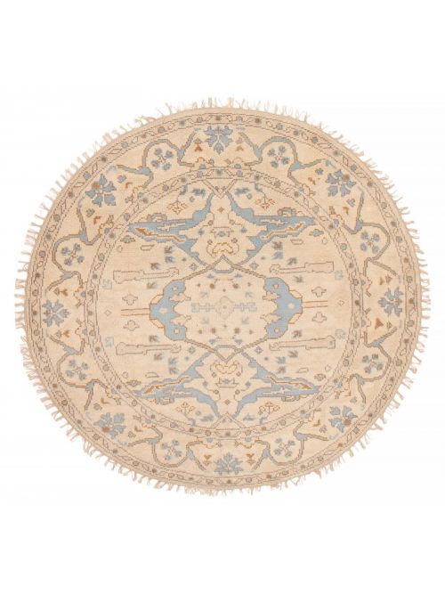 Indian Royal Oushak Hand-knotted Wool Rug, 147 x 147 cm