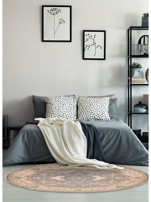 Indian Royal Oushak Hand-knotted Wool Rug, 180 x 180 cm