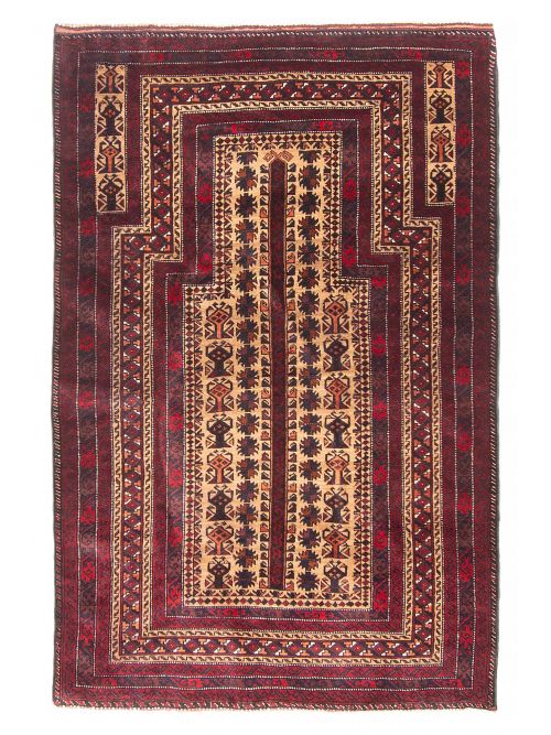 Afghan Teimani Hand-knotted Wool Rug, 91 x 142 cm