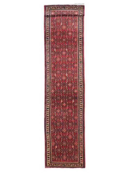 Persian Style 2'6" x 12'7" Hand-knotted Wool Runner Rug 