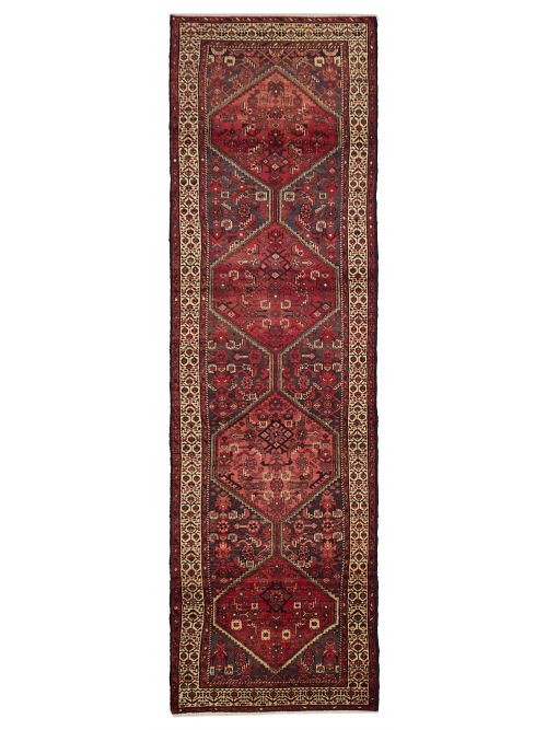 Persian Style 3'9" x 13'0" Hand-knotted Wool Runner Rug 