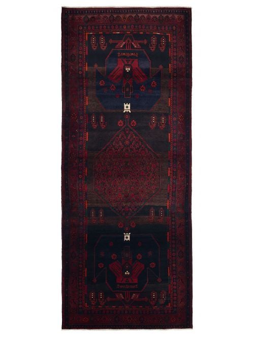 Persian Style 5'1" x 12'7" Hand-knotted Wool Runner Rug 