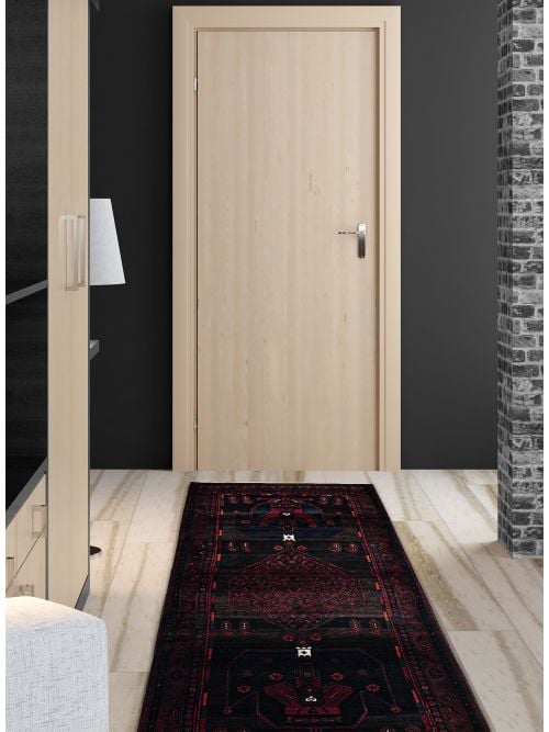 Persian Style 5'1" x 12'7" Hand-knotted Wool Runner Rug 