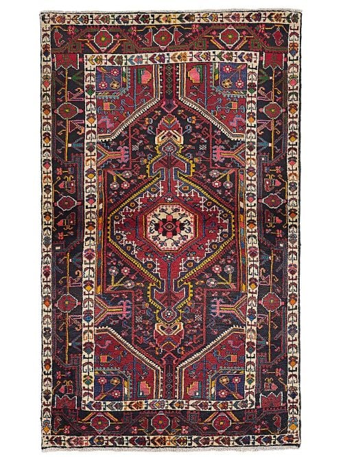 Persian Style 3'11" x 6'7" Hand-knotted Wool Rug 